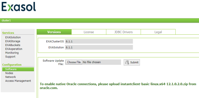 Connect Oracle OCI to Exasol